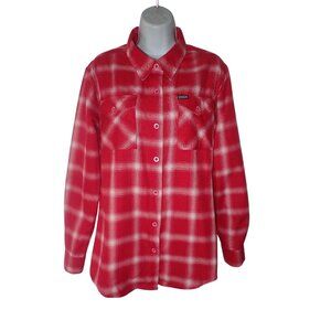 Dixxon Red Flannel Button Down Shirt Women Large Third Street Form and Function